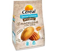 CÉRÉAL MADELEINE CON MIELE INTEGRALI, Senza glutine e senza lattosio, Con farina di riso integrale, Merendine per adulti e bambini, Perfette a colazione, 170 gr, 6 monoporzioni