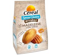 CÉRÉAL MADELEINE CON MIELE INTEGRALI, Senza glutine e senza lattosio, Con farina di riso integrale, Merendine per adulti e bambini, Perfette a colazione, 170 gr, 6 monoporzioni