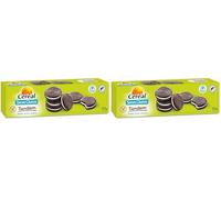 Céréal Tandem Biscotti Senza Glutine, Biscotti al cacao con ripieno alla vaniglia, con cacao certificato RFA, 125 g (Confezione da 2)