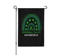 Cerebral Palsy Awarenes Green Rainbow Bandiera Da Giardino Con Occhielli Bandiera Da Esterno Appendere Bandiere Da Cortile Per Soggiorno Decorazione Celebrazione 30X45cm