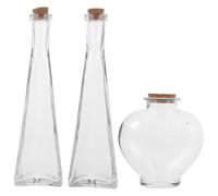 Ceremony Bottle Set Kit Per Rito Della Sabbia Matrimoniale 3 Bottiglie Di Vetro Trasparente a Forma Di Cuore Per Decorazione E Ricordo Nuziale