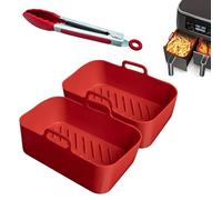 CERENE - Accessori per friggitrice ad aria,Contenitori per friggitrice ad aria,Cestello friggitrice ad aria fino a 9 litri, Accessori friggitrice ad aria,Teglia per friggitrice ad aria/Rosso