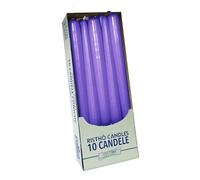 Cereria di Giorgio 10 Candele coniche Ø 2,2 cm h. 25 cm - Candele Decorative per la casa - Colore Viola Chiaro - Durata 7 Ore - Inodore - Cera vegana Naturale - Senza Olio di Palma - Made in Italy