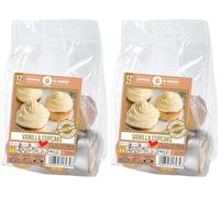 Cereria di Giorgio 12 T12 Tealight Profumati alla Vaniglia e Cupcake-Diametro 3,6 cm-Altezza 1,6 cm-Senza allergeni, Cera e Bicchierino in Alluminio, Beige, Taglia Unica, unità (Confezione da 2)