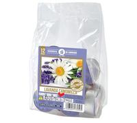 Cereria Di Giorgio - 12 Tealight Profumati alla Lavanda e Camomilla - Coccole Profumate - Diametro 3.6 cm Altezza 1.7 cm - Durata 3.5 ore