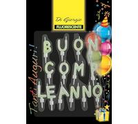Cereria Di Giorgio - 14 Candeline Di Compleanno Fosforescenti scitta "Buon Compleanno" - Con Supporto in Plastica per Uso Alimentare - Altezza 3 cm