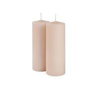 Cereria Di Giorgio - 2 Candele Cero - Diametro 7 cm Altezza 20 cm - Colore Cipria - Durata 110 ore - Non profumate