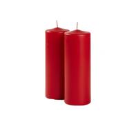 Cereria Di Giorgio - 2 Candele Cero - Diametro 7 cm Altezza 25 cm - Colore Rosso - Durata 135 ore - Non profumate