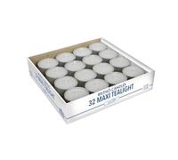 Cereria Di Giorgio - 32 Candele Maxitealight - Diametro 5,9 cm Altezza 2,3 cm - Colore Bianco Cloud - Durata 7,5 Ore - Non profumate