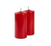 Cereria Di Giorgio - 4 Candele Cero - Diametro 7 cm Altezza 15 cm - Colore Rosso - Durata 85 ore - Non profumate