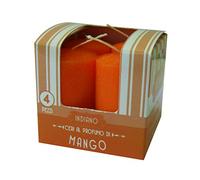 Cereria di Giorgio - 4 Candele Profumate Mango - Ø 3 cm h. 5.5 cm