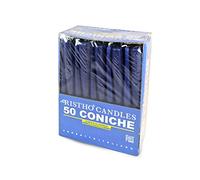 Cereria di Giorgio 50 Candele Lisce coniche Diametro 2,2 cm, h 25 cm - Durata 7 Ore (Blu)