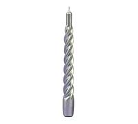 Cereria Di Giorgio - 6 Candele Tortiglione laccate - Diametro 2.2 cm Altezza 21 cm - Colore Argento - Durata 5 ore - Standard per candelabro - Home Decor Collection