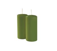 Cereria Di Giorgio - 9 Candele Cero - Diametro 5 cm Altezza 12 cm - Colore Verde oliva - Durata 40 ore - Non profumate