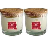 Cereria Di Giorgio - Candela in bicchiere - Cera vegetale di Palma e Soia - Collezione Odor Block - Cozy - Durata 50 ore (Confezione da 2)