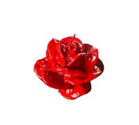 Cereria Di Giorgio - Candela laccata a forma di Rosa - Colore Rosso - Diametro 9 cm cm Altezza 4.5 cm - Sacchetto Regalo - Artigianale