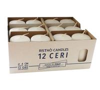 Cereria di Giorgio Candele diametro 4 cm altezza 7 - Bianco - Confezione da 12 pezzi