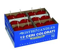 Cereria di Giorgio Candele diametro 4 cm altezza 7 - Rosso - Confezione da 12 pezzi