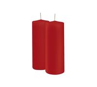 Set da 2 candele diametro 7 cm altezza 25 cm - Durata 135 ORE - Rosso - Cereria Di Giorgio