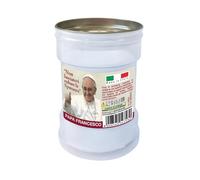 Cereria Di Giorgio - Cero Votivo dedicato a Papa Francesco - Modello P30 - Colore Bianco - Durata 32 ore