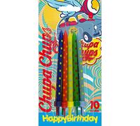 Cereria di Giorgio CH00008 10 Candeline Chupa Chups Pastello Maxi a Pois con Supporto