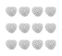 Cereria Di Giorgio - Confezione da 12 Candele a Forma di Cuore con Petali - Colore Bianco Cloud - Lunghezza 5.5 cm Altezza 3 cm - Ideale come Bomboniera per Eventi e Matrimoni - Artigianale
