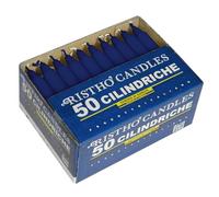 Cereria Di Giorgio - Confezione da 50 Candele Cilindriche - Colore Blu - Diametro 2.1 cm Altezza 16 cm - Durata 5 ore