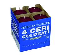 Cereria di Giorgio Risthò 56203_28 Candele Cero, Bordeaux, Diametro 7 cm, Altezza 15 cm, 4 Pezzi