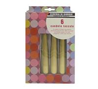 Cereria di Giorgio Risthò Candele Coniche Laccate, Cera, Oro, 2.2x2.2x21 cm, 6 unità