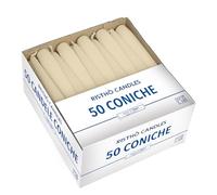 Cereria di Giorgio Risthò Candele Coniche per Candeliere, Cera, Avorio, 2.2 x 25 cm, 50 unità