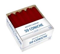 Cereria di Giorgio Risthò Candele Coniche per Candeliere, Cera, Bordeaux, 2.2 x 21 cm, 50 unità