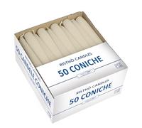 Cereria di Giorgio Risthò Candele Coniche per Candeliere, Cera, Panna, 2.2 x 21 cm, 50 unità