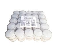 Cereria di Giorgio Tealight con Cup Trasparente Ø 3,9 cm h. 2,7 cm - Confezione da 50 Pezzi - Durata 8 Ore, Cera di paraffina, Bianco, 3.9 cm, unità