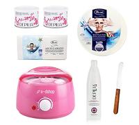 Ceretta a Caldo Kit Depilazione, 2x Cera Depilatoria Barattolo Liposolubile Depilia, Scaldacera Professionale, Spatola, Strisce Depilazione Uomo Donna, Asciugamani Monouso, Olio Dopo Cera (Titanio)