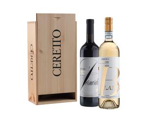 Ceretto Arneis Blangé, Nebbiolo d'Alba DOC Bernardina Langhe DOC 2 bottiglie da 0,75 ℓ, Cassetta di legno