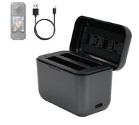 CERFFOOL Caricabatterie per Insta360 X4 Air Hub di Ricarica Rapida con Slot per Schede SD Misro e USB Tipo C 2 Canali Portatile Ricarica Intelligente per Accessori Fotocamera Azione