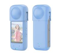 CERFFOOL Custodia protettiva in silicone per Insta360 X4, custodia protettiva in gomma, antigraffio, protezione per obiettivo, accessori per action camera (blu)