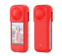 CERFFOOL Custodia protettiva in silicone per Insta360 X4, custodia protettiva in gomma, antigraffio, protezione per obiettivo, accessori per action camera (rosso)