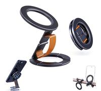 CERFFOOL Supporto magnetico per telefono per Magsafe iPhone 17 16 15 14 13 12 per Huawei Xiaomi Samsung Magneti Potenti N52 Pieghevole su più lati con fibbia elastica supporto magnetico scrivania