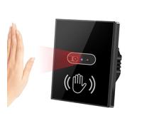 Cerhot EU 230V Interruttore sensore di movimento Interruttore luce IR Nessun bisogno di toccare Interruttore sensore di movimento Interruttore luce a infrarossi Richiede linea neutra (EU Black)