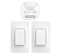 Cerhot interruttore radio 230 V, interruttore della luce senza batteria, set di interruttori della luce radiocomandati, pulsante radio, interruttore radio da parete per luci (US 1 Gang 2V1 A)