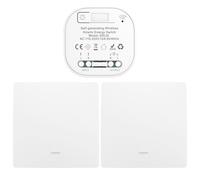 Cerhot interruttore radio 230 V, interruttore della luce senza batteria, set di interruttori wireless, interruttore radio da parete per luci (EU 1Gang 2V1 B)