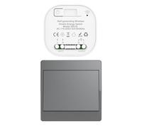 Cerhot Kit di interruttori cinetici senza fili autoalimentati grigi, interruttori di luce telecomandati RF, interruttore cinetico senza fili senza pile, interruttori radio senza fili (Grigio 1Gang 1V1