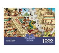 Cerimonia del Tempio del Sacrificio Azteco Puzzle in Legno Impermeabile DIY Puzzles Da 1000 Pezzi Per Adulti Impossibili Per Decorazioni Domestiche