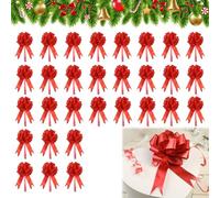 Cerioll 30 Pezzi Fiocchi Regalo Grandi, Coccarde Fiocco Autotiranti Rosso, Archi da Regalo Fiocchi, per Natale, Matrimoni, Auto, Feste, San Valentino Decorazione (Rosso)