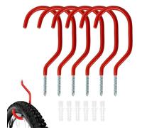 Cerioll 6 Pezzi Ganci Portabici da Muro,Ganci Portabici per Stoccaggio a Soffitto,Supporti Gommati per Bici,Supporti Biciclette da Parete,Riporre Scale,Attrezzature Sportive