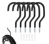 Cerioll 6 Pezzi Ganci Portabici da Muro,Supporti Gommati per Bici,Bicicletta Ganci Portabici da Muro,Supporti Biciclette da Parete,Riporre Scale,Attrezzature Sportive