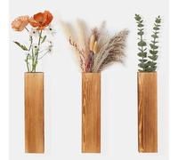 Cerkkapo Confezione 3 Fioriere da Parete in Legno, Vaso Sospeso, per Fiori Secchi e Verde Artificiale, Decorazione per Soggiorno, Camera da Letto e Casa