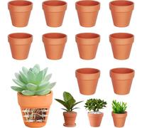 Cerkkapo Set di Vasi in Terracotta 10 x 8 cm - Mini Contenitori con Foro di Drenaggio Riutilizzabili per Camera e l'Ufficio (Confezione da 10)