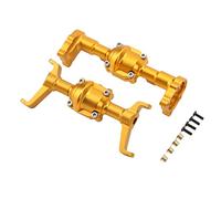Cerlyiont Aluminum Alloy Front And Rear Axle Housings, CNC Axle Housing Set for FMS FCX24 1/24 RC Car, Rc Crawler Car Upgrade Parts (Gold)